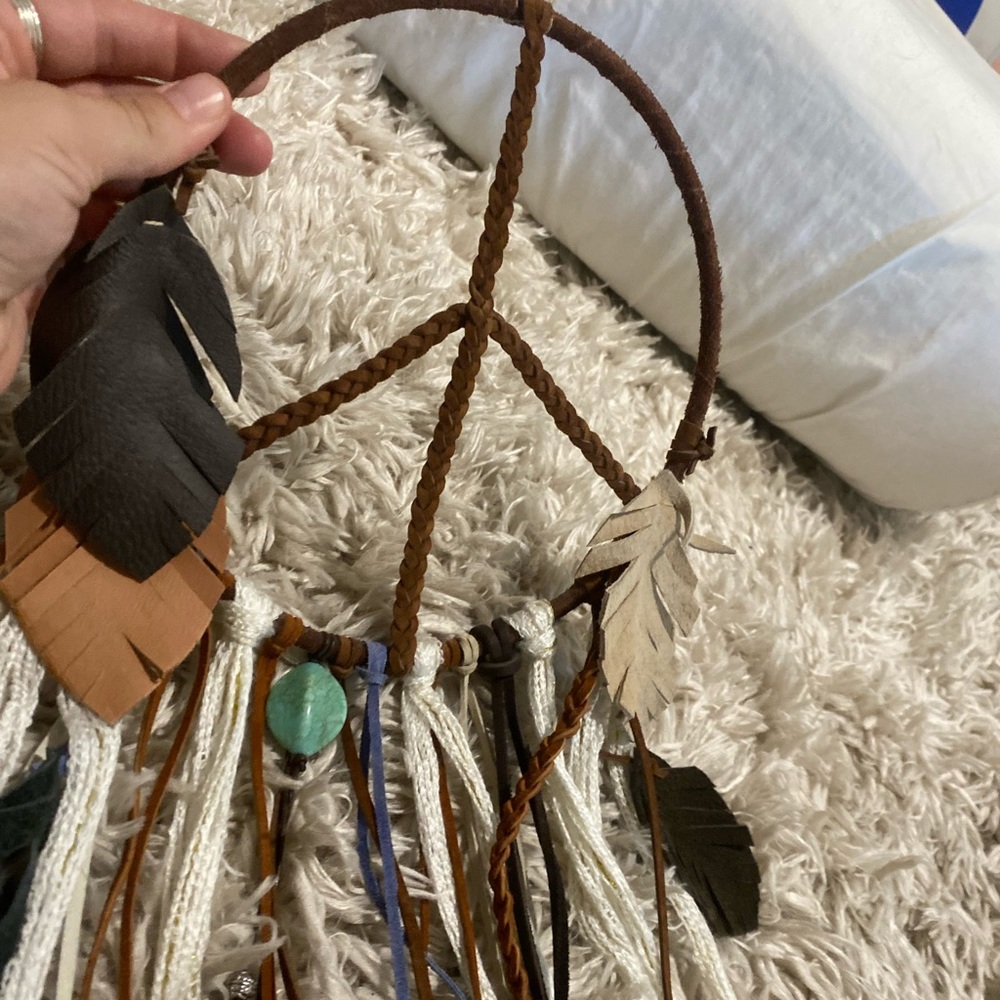 Handmade peace sign dreamcatcher